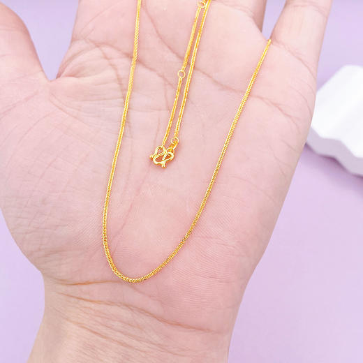 【限时克减128元】足金999 5G黄金17-18寸调节肖邦项链(AG5GXL00019-2)（预售产品下单后不退款不退货不换货不补差价）（预售产品下单后不退款不退货不换货不补差价） 商品图2