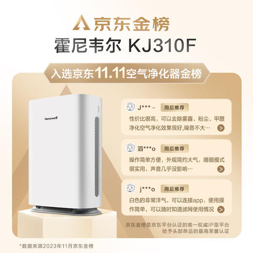 霍尼韦尔（Honeywell）空气净化器 除甲醛除菌除霾除过敏原 家用办公 KJ310F-P21W 商品图1