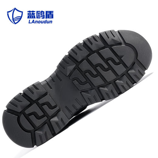 蓝鸥盾劳保鞋男防砸防刺高帮四季款钢包头黑色耐脏防水 商品图4