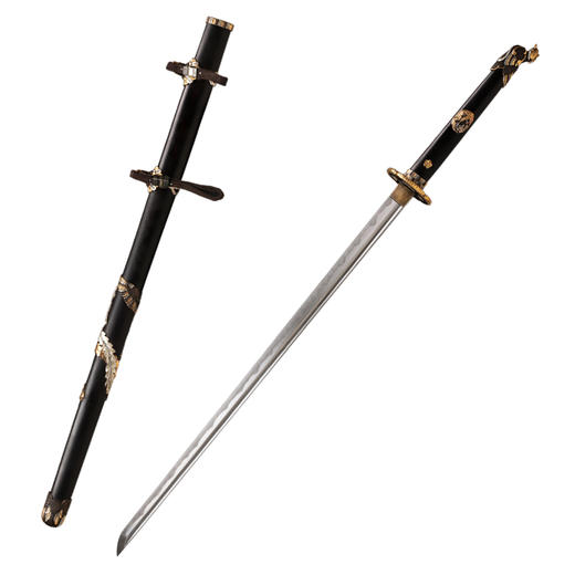 丹凤唐横刀剑 手工传统一体刀剑花纹钢刀剑龙泉沈广隆宝剑 未开刃 商品图6