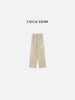 COCO ZONE 气质百搭阔腿裤系绳麻料格子长裤 23C18881 商品缩略图0