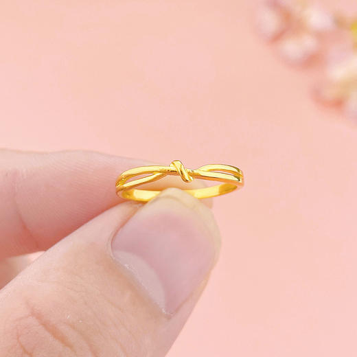 【限时克减150元】足金999 #超轻 5G超轻黄金固口无尽缠绵扭结女戒(AG5GJZ00221)（预售产品下单后不退款不退货不换货不补差价） 商品图2