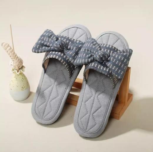 布艺拖鞋INS蝴蝶结系列-灰色（M37-38） 商品图2