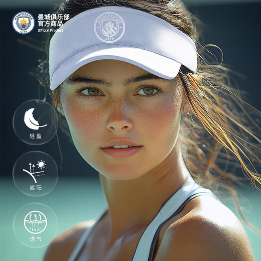 【官方正版】曼城俱乐部 | 空顶遮阳帽球迷蓝色队徽款可调节 商品图0