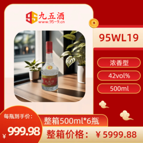 九五酒 WL19号 宜宾多粮浓香型白酒 42度  整箱销售(500ml*6瓶）