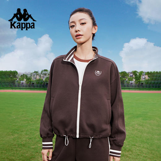 Kappa卡帕背靠背秋季新款运动外套复古针织开衫卫衣休闲上衣女款K0E62WK01 商品图1
