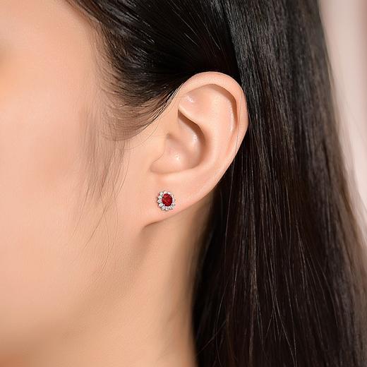 0.83ct 1.55g 红宝石耳钉 商品图4