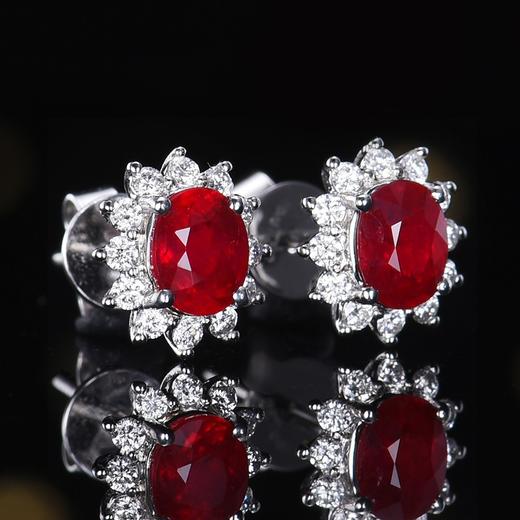 0.83ct 1.55g 红宝石耳钉 商品图2