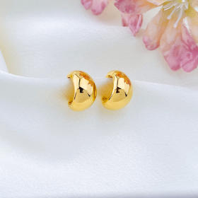 【限时克减128元】足金999 【精品】镂空镜面金C型轻奢高级感耳饰耳包（配胶塞）(AUES00002)（预售产品下单后不退款不退货不换货不补差价（预售产品下单后不退款不退货不换货不补差价