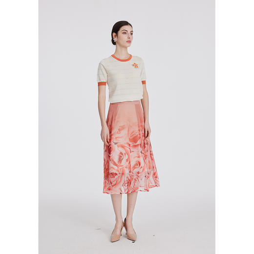 司歌雪纺半裙印花轻薄伞裙C891007X 商品图3