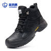 蓝鸥盾劳保鞋男防砸防刺高帮四季款钢包头黑色耐脏防水 商品缩略图1