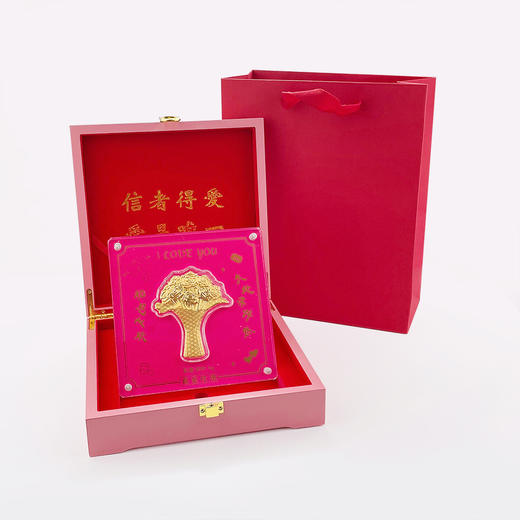 【限时克减150元】足金999 1g浪漫七夕真爱玫瑰摆件礼盒（配包装盒、NGTC国检证书）(ATBJ00040)（预售产品下单后不退款不退货不换货不补差价）预售产品下单后不退款不退货不换货不补差价 商品图0