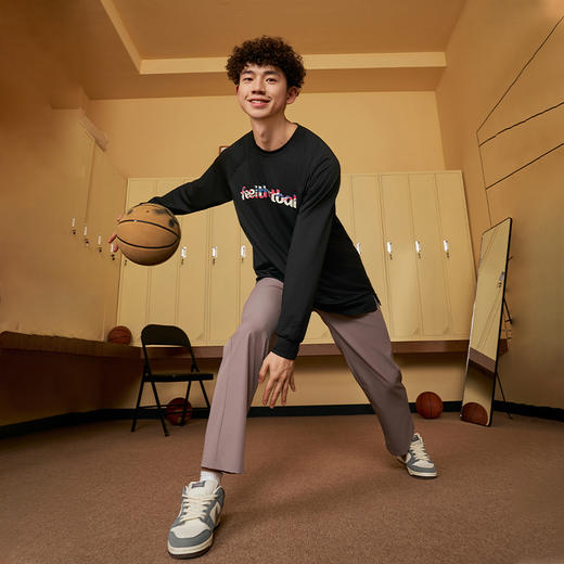 有志者UZIS 长袖投篮服男夏季网眼速干篮球跑步运动美式T恤[炫光 商品图3