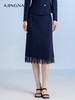 【商场同款】阿菁娜2024秋季新款蕾丝拼接直筒显瘦半身裙A29Q113060 商品缩略图0