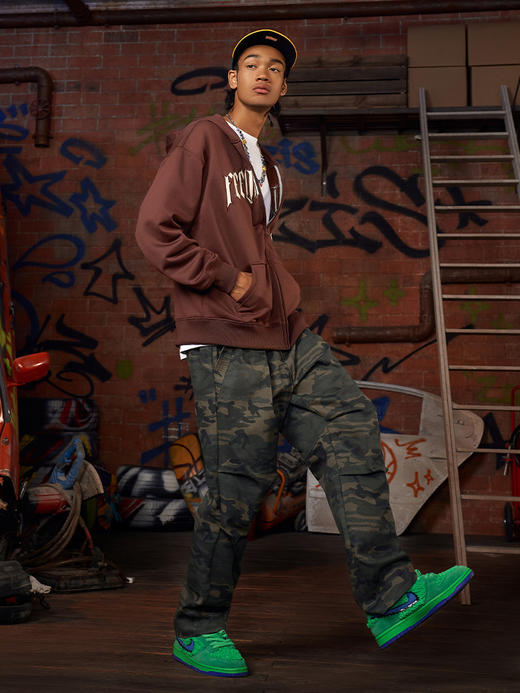 【积分兑换】有志者UZIS美式复古工装裤男直筒秋季户外伞兵裤休闲宽松迷彩长裤 商品图3