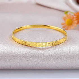 【限时克减150元】足金#碎碎冰 #【精品】空心固口手镯镜面金碎碎冰固口线镯（面宽约3.5-3.9mm，厚约1.5mm)(AISZ00633-2)（预售产品下单后不退款不退货不换货不补差价）