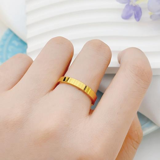 【限时克减150元】足金999.9 实心固口戒指镜面金圈戒(AIJZ00133)（预售产品下单后不退款不退货不换货不补差价（预售产品下单后不退款不退货不换货不补差价 商品图2