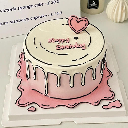 【简约二次元】线条风，满满的卡通感-水果夹心生日蛋糕 商品图0