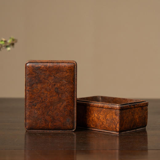 清 瘿木方形盖盒 商品图4