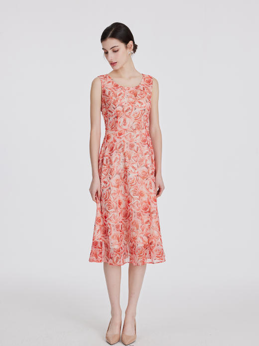 司歌雪纺无袖连衣裙印花显瘦时尚背心裙A891004y 商品图2