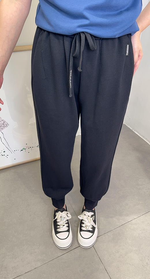 抽绳腰左绣字母小标束脚长裤 9522100045 商品图5