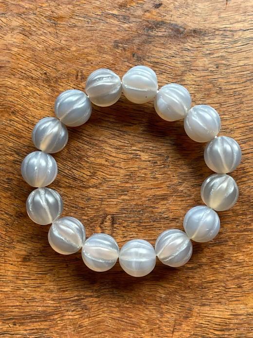 鱼瑙冻玛瑙瓜棱珠手链，顺丰包邮 商品图0