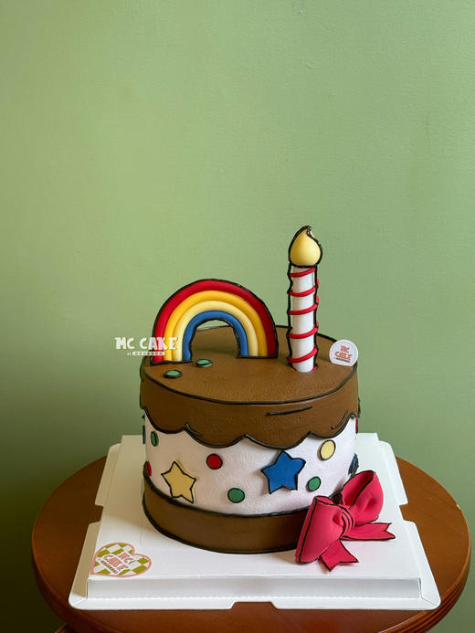 线条漫画风彩虹生日蛋糕 商品图0