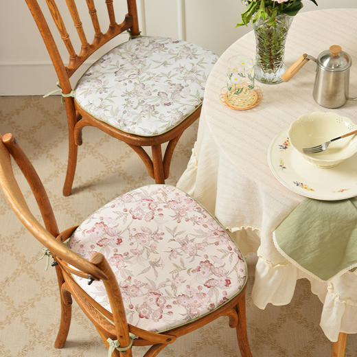 桃花夭夭系列椅垫家用坐垫办公室四季通用马蹄形棉方椅垫圆椅垫 商品图0