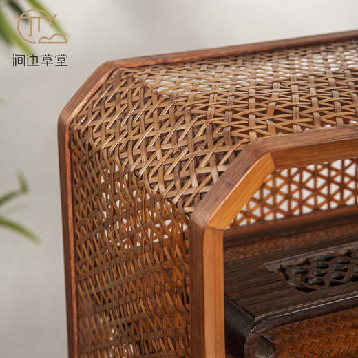 手工竹编晚秋镂空茶棚 商品图5