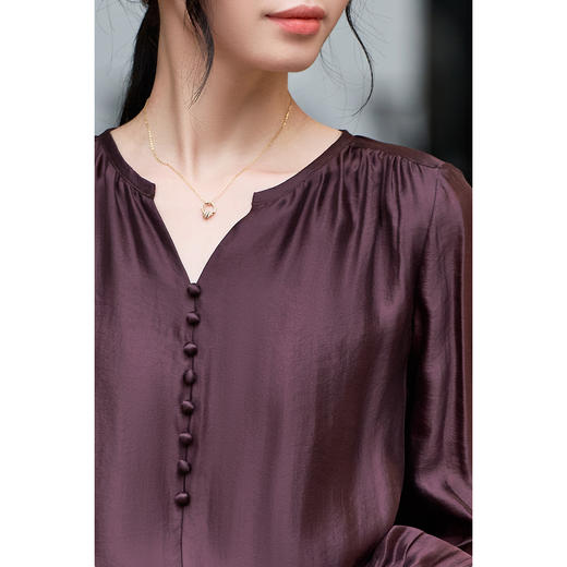 重磅人丝 单层不透 媲美真丝质感 轻奢高级感衬衫初秋法式氛围感穿搭上衣女3798 商品图4