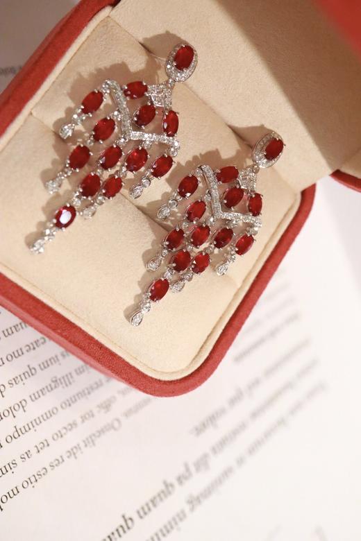 6.8ct 7.97g 红宝石耳环 商品图4