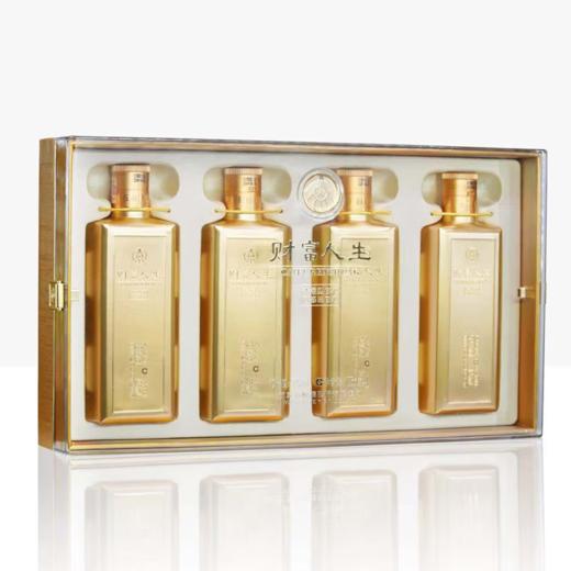 【小酒礼盒】五粮液财富人生金砖 浓香型白酒 52度 125ml*4 礼盒装 125ml*4*6套整箱 商品图2