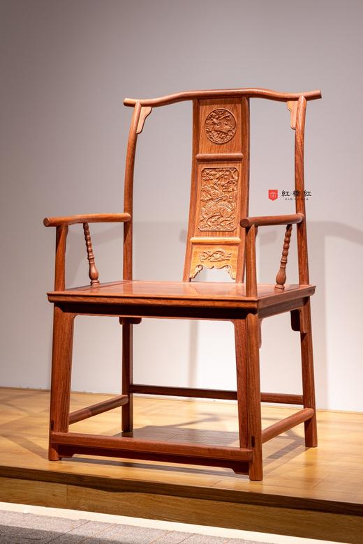 红桥红  家具严选  缅甸花梨（大果紫檀）【麒麟引凤四出头官帽椅】 商品图1