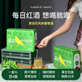 「3L礼盒装」每日红酒莫吉托礼盒装3L 半甜型白葡萄酒果酒女士睡前红酒雷司令酒水