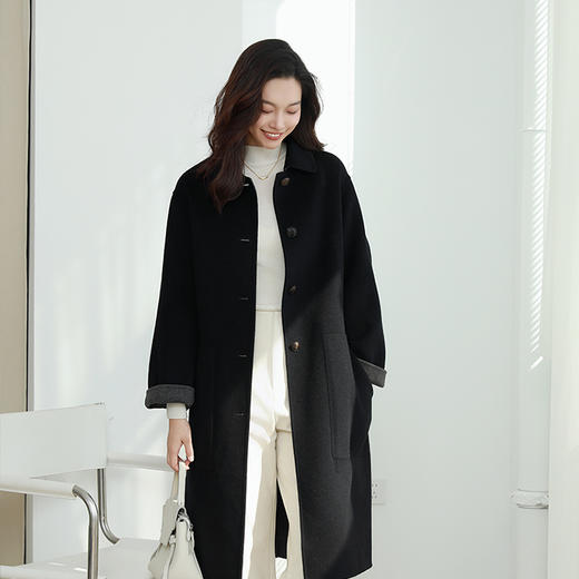 火桐hooton 新年战袍 双面30羊绒牛角扣中长款西藏大衣3455 商品图1