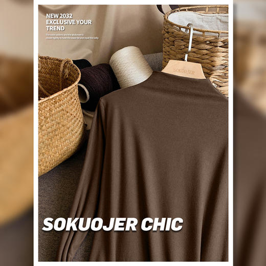 【柔软舒适！修身显瘦】高品质软糯双面磨毛半高领打底衫女秋冬修身显瘦长袖t恤内搭上衣，修身设计，双面磨毛加持，保暖不挑场合。ry 商品图10