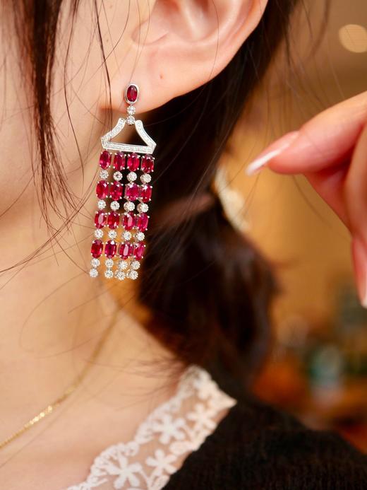 11.3ct 红宝石耳钉 商品图8