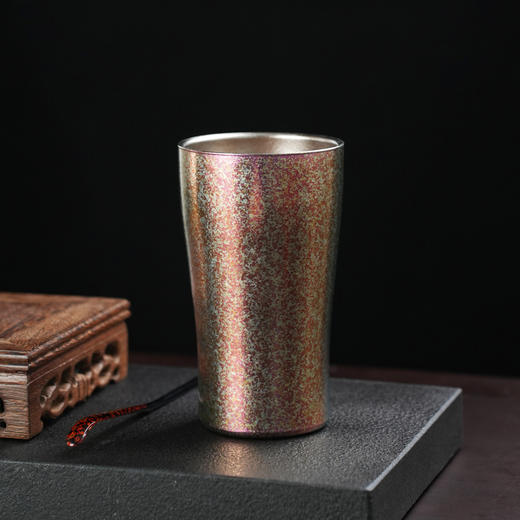 纯钛可乐杯 双层隔热户外彩色钛杯啤酒保鲜纯钛咖啡杯旅行露营 商品图2
