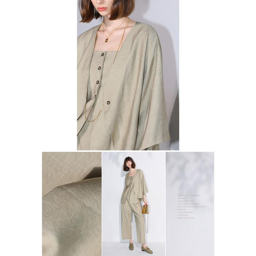COCOBELLA[木兰系列]蝙蝠袖短款西装气质通勤裸领外套SC0047 商品图1
