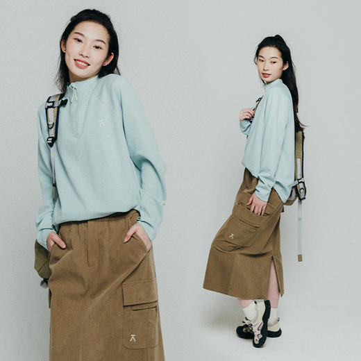 【十一破价福利】ACMEITEM爱棵米 户外女士抓绒卫衣连帽宽松柔软抽绳运动上衣女款GAF3340065E 商品图3