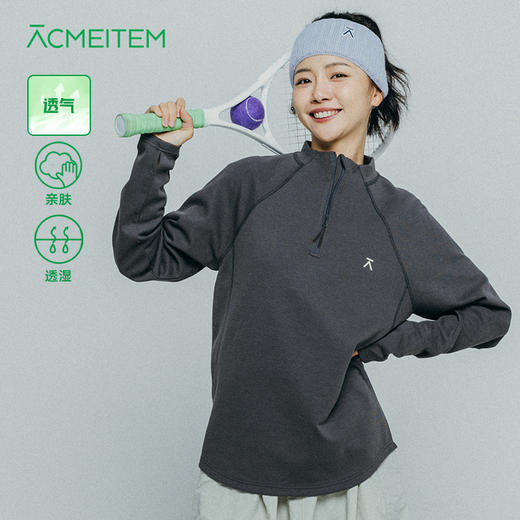 【十一破价福利】ACMEITEM爱棵米 户外女士抓绒卫衣连帽宽松柔软抽绳运动上衣女款GAF3340065E 商品图0