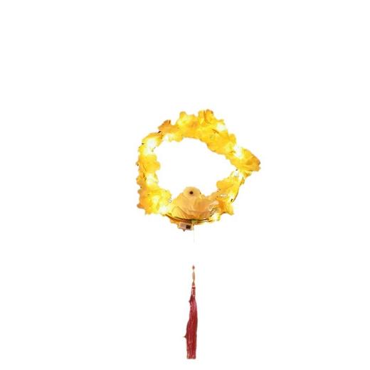 【国风国潮！花环花灯】花灯精美华丽，造型独特，具有浓韵古韵气息，非常适合装饰店铺/橱窗，营造古典氛围，可悬挂/摆设/手提，儿童手提灯笼diy手工制作材料，发光地摊 玉兔宫灯L 商品图4