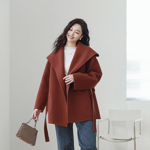 火桐hooton新年战袍海军领短款羊绒大衣3301 商品图4