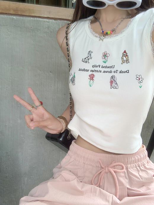 <曾小咸推荐>3.28现货秒杀 ！微信超特价！蕾丝领口背心 日常89.99 立减40 秒杀49.99！！ 商品图7