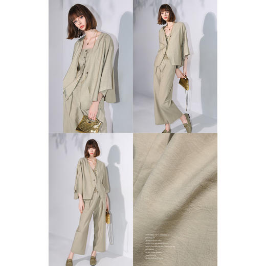 COCOBELLA[木兰系列]蝙蝠袖短款西装气质通勤裸领外套SC0047 商品图2