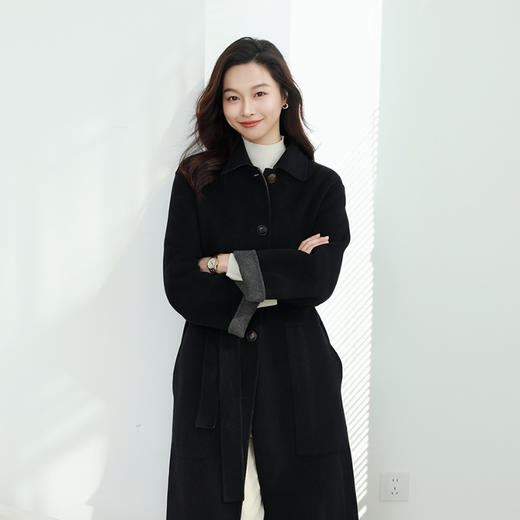 火桐hooton 新年战袍 双面30羊绒牛角扣中长款西藏大衣3455 商品图4