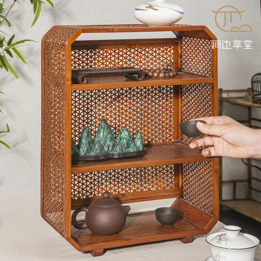 手工竹编晚秋镂空茶棚 商品图8