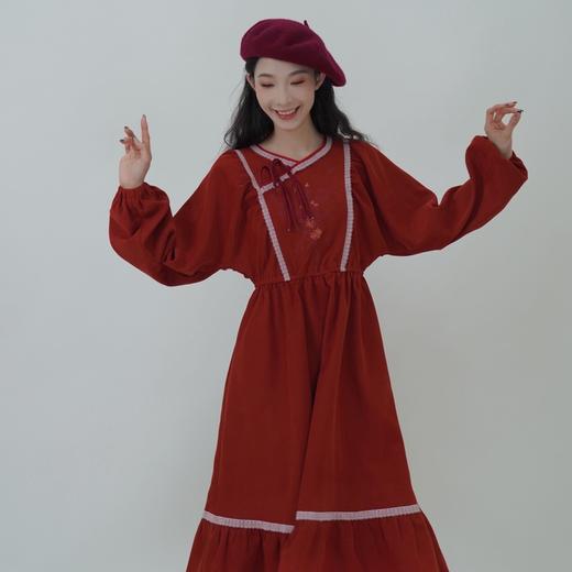 两三事如诗吟唱拜年服宽松保暖百搭复古长袖冬春日风春日松弛感 商品图0