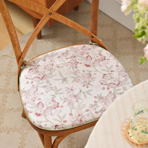 桃花夭夭系列椅垫家用坐垫办公室四季通用马蹄形棉方椅垫圆椅垫 商品图1