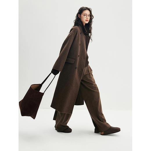 棉仓356666006-MAX*翻领双排扣廓形双面呢大衣 商品图3